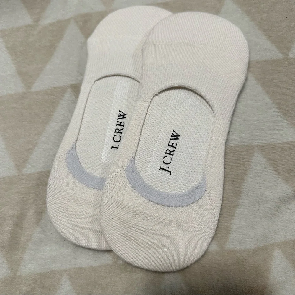 NWOT j crew mens ivory cream no show socks